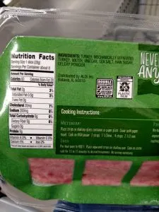 Never Any! Turkey Bacon label