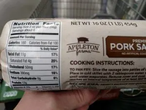Appleton Farms Pork Sausage Roll label
