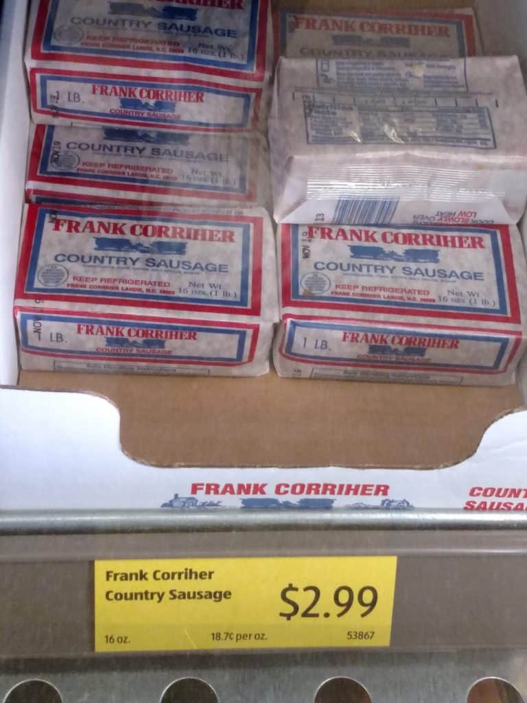 Frank Corriher Country Sausage 