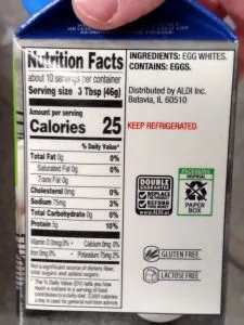 Fit & Active Liquid Egg Product label
