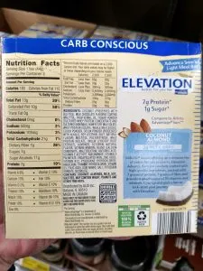 Elevation Carb Conscious Bars coconut almond label