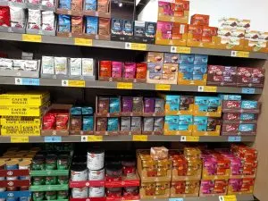 Coffees and Teas on store shelves
