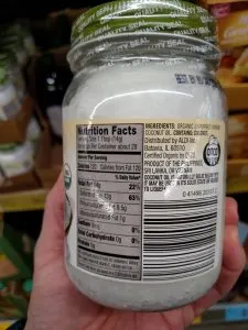 Simply Nature Organic Coconut Oil label