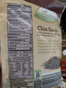 Simply Nature chia Seeds label