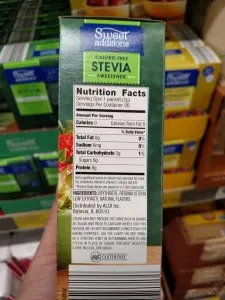 Sweet Additions Stevia 80 Pack label
