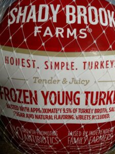 Shady Brook Farm turkey label
