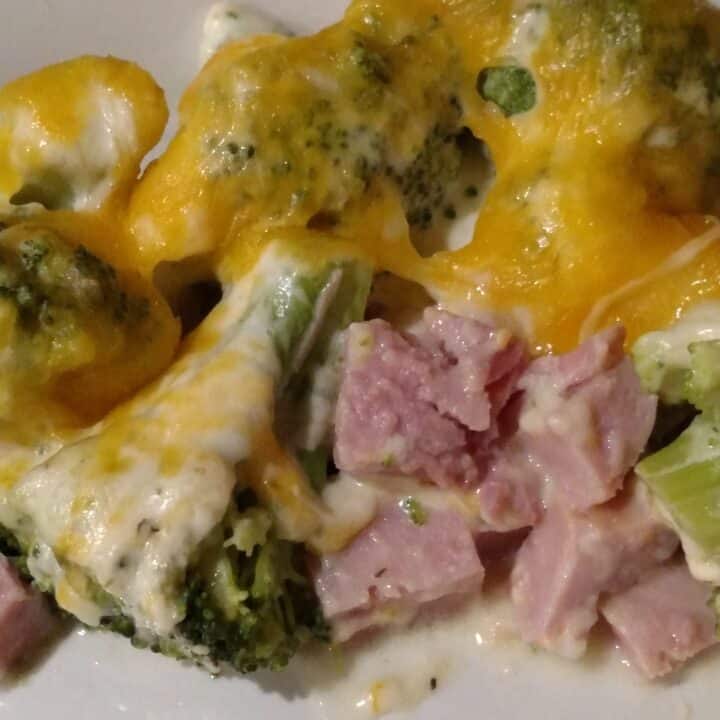 Keto Cheesy Broccoli Ham Casserole