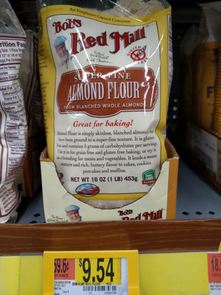 almond flour on store shelf
