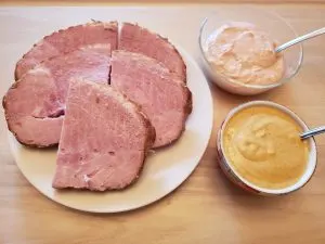 Keto Spicy Sweet Mustard with ham