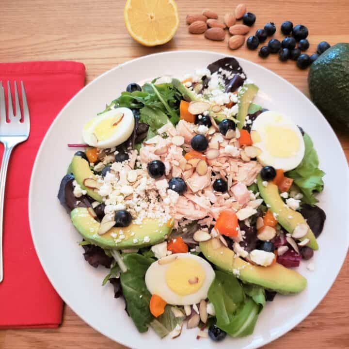Keto Power Salad with Greens, Protein and Healthy Fats