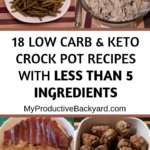 Low Carb Keto Crock Pot Recipes with less than 5 Ingredients colllage