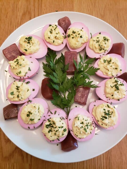 Deviled Red Beet Eggs (Low Carb, Gluten Free)