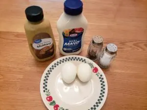 ingredients for Lazy Deviled Eggs