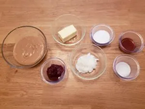 ingredients for peanut butter jelly fat bombs