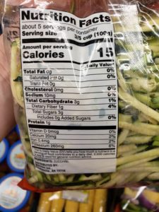 Zucchini Noodles label