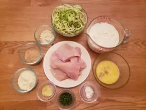 Ingredients for Keto Chicken Alfredo over Zoodles