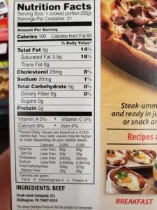 Steak-Ums—100% real beef label