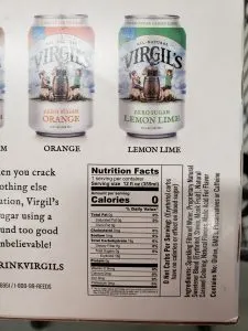 Virgil's all natural soda label