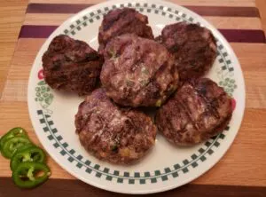 Low Carb Jalapeno Cheddar Burgers on a plate