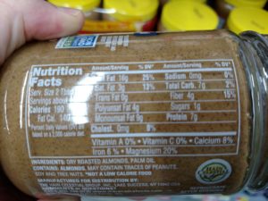 Maranatha No Stir Almond Butter label