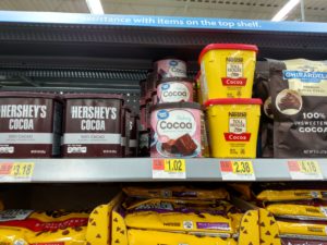 Baking Cocoas on store shelf