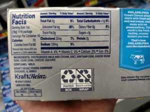 Philadelphia Cream Cheese label