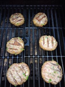 Low Carb Jalapeno Cheddar Burgers on the grill