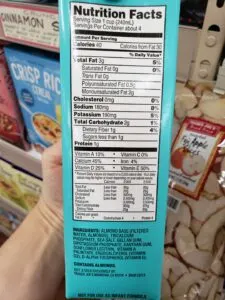 Almond Beverage unsweetened original label