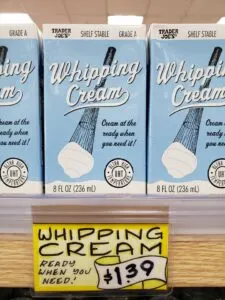 Whipping Cream shelf stable