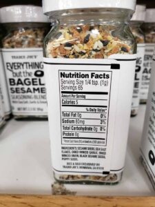 Everything but the Bagel Sesame Seasoning Blend label