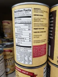 Organic Coconut Milk label