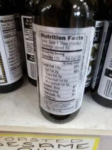 Toasted Sesame Oil label