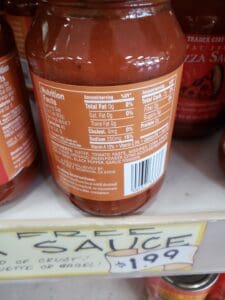 Pizza Sauce label