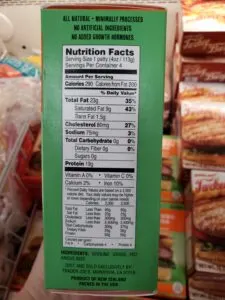 Uncooked Grass Fed Angus Beef Burgers label