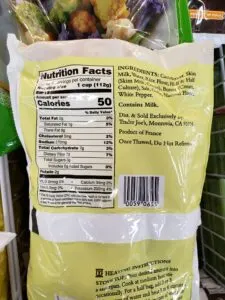 Mashed Cauliflower label