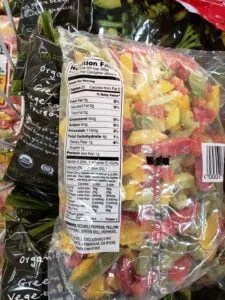 Red, Yellow & Green Peppers label
