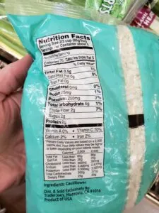 Riced Cauliflower label