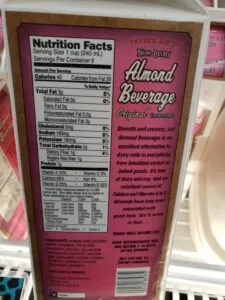Almond Beverage Unsweetened; original label
