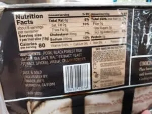 Uncured Black Forest Bacon label