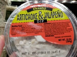 Chunky Artichoke Jalapeno Dip label