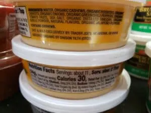 Creamy Cashew Fiesta Dip label