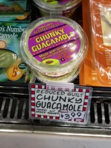 Reduced Guilt Chunky Guacamole made with Greek Yogurt