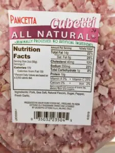 Citterio Pancetta Cubetti label