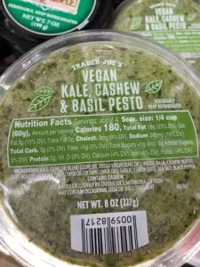 Vegan Kale, Cashew & Basil Pesto label