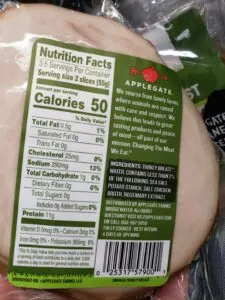 Applegate Smoked Turkey Breast label