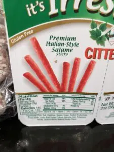 Citterio Salame Sticks label
