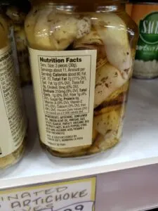 Marinated Grilled Artichoke Halves label