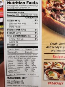 Steak-Ums label