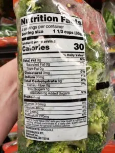 Broccoli Florets label