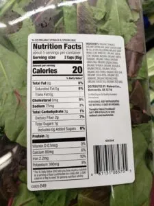 Spinach & Spring Mix label